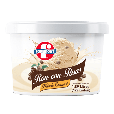 Helado Foremost ron con pasas 1/2 galón